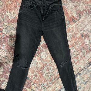 Abercrombie & Fitch Black Distressed Skinny Jeans